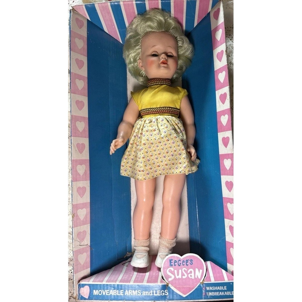Vintage Eegee's Susan Doll Moveable Arms Legs Washable Unbreakable Original Box